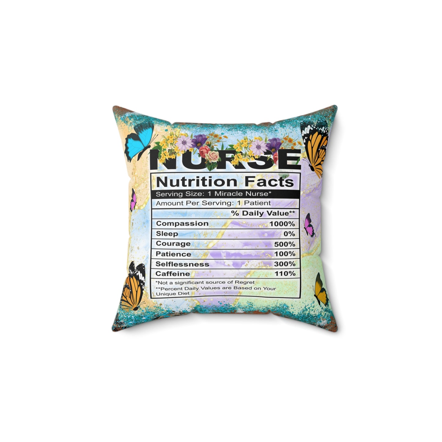 Nurse Nutritional Facts Pillow