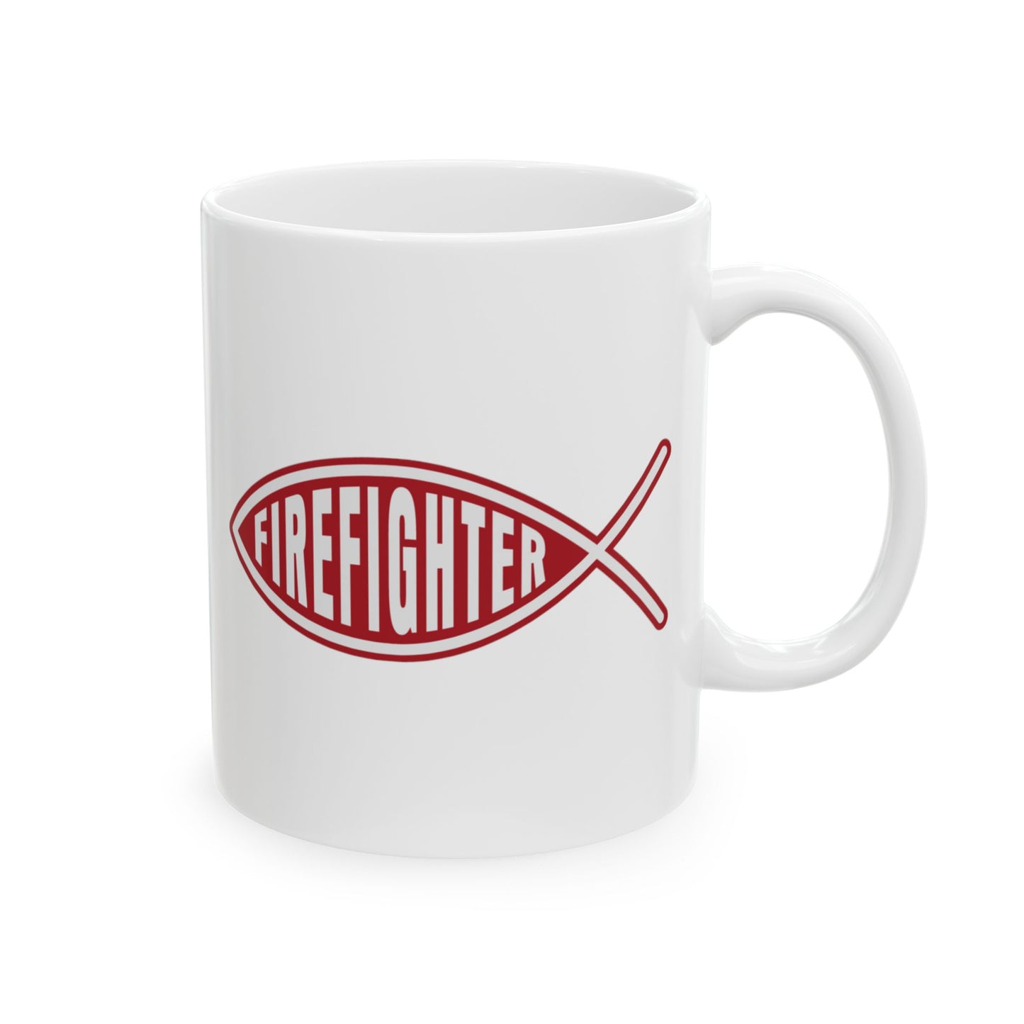 Firefighter Jesus Fish Mug