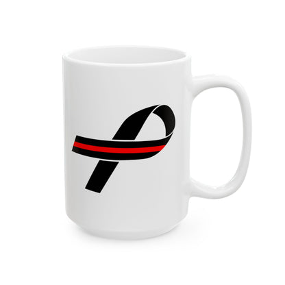 Red Line Ribbon Mug