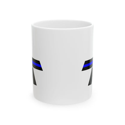 Blue Line Ribbon Mug