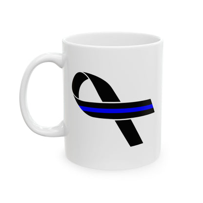 Blue Line Ribbon Mug