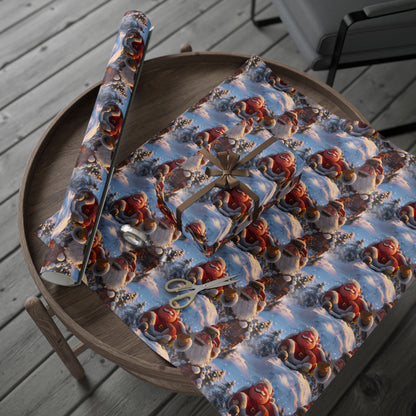 Santa Tobogganing Wrapping Paper