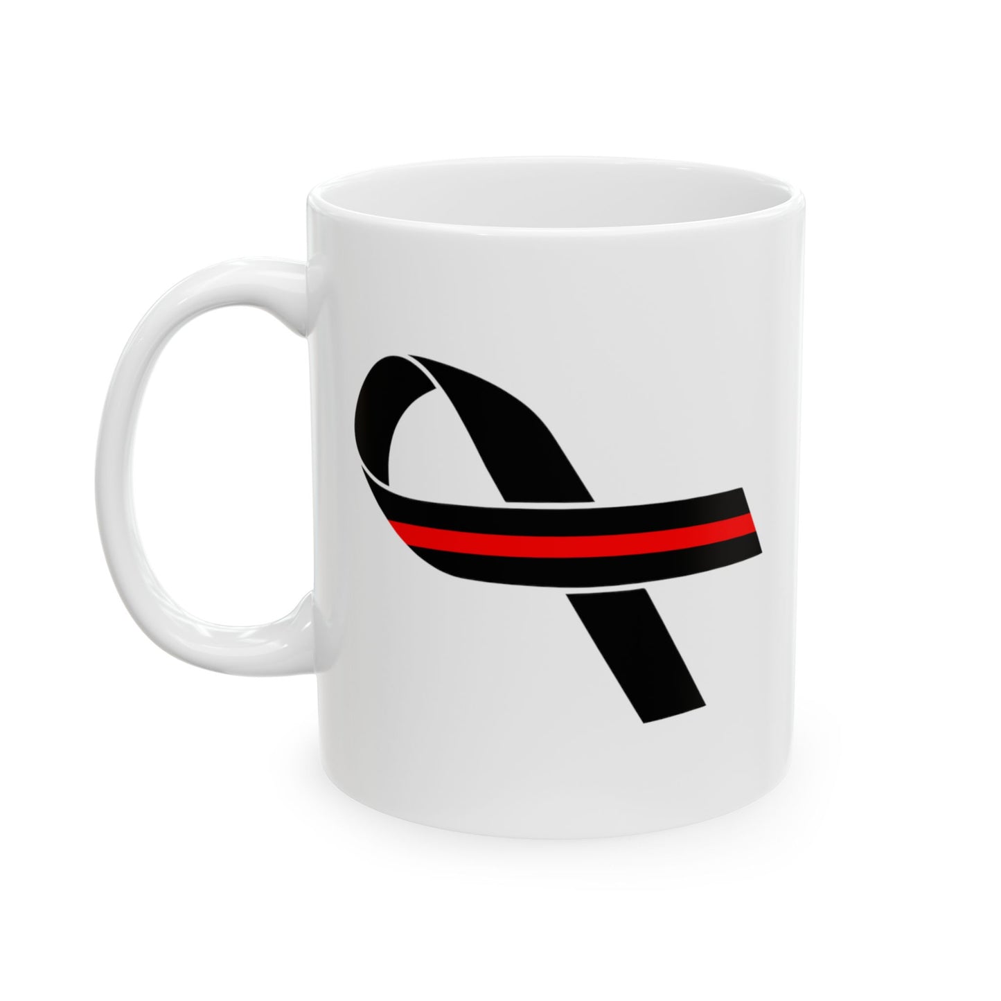 Red Line Ribbon Mug