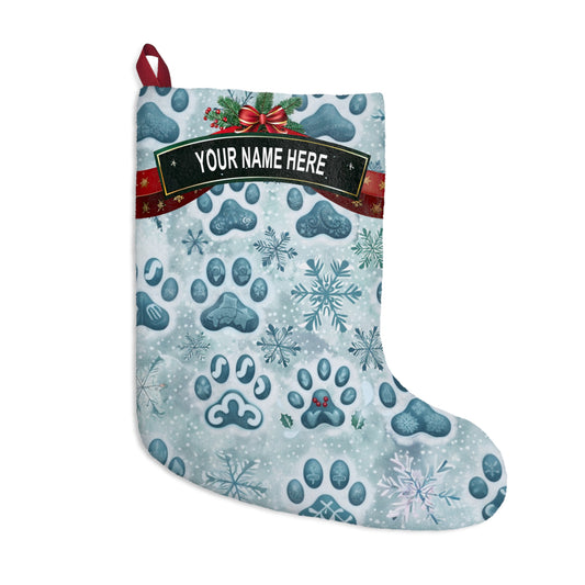 Paw Prints & Snow Flakes Stocking