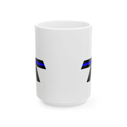 Blue Line Ribbon Mug