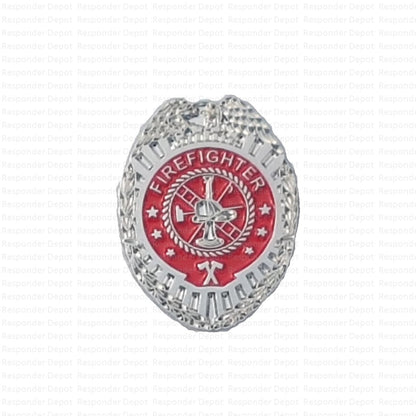 Firefighter Badge Pin - Silver