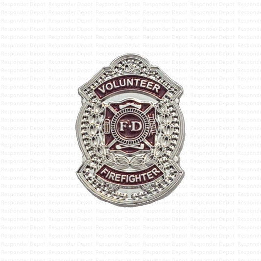 Volunteer Firefighter Pin - Silver