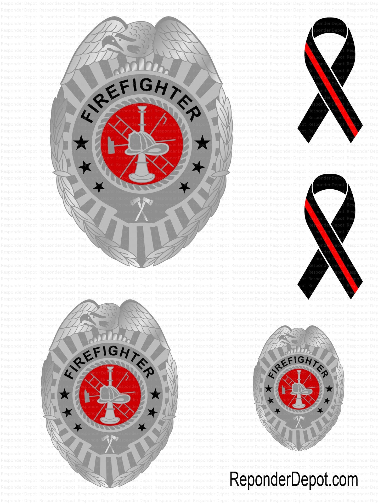 Firefighter Badge Decal Set