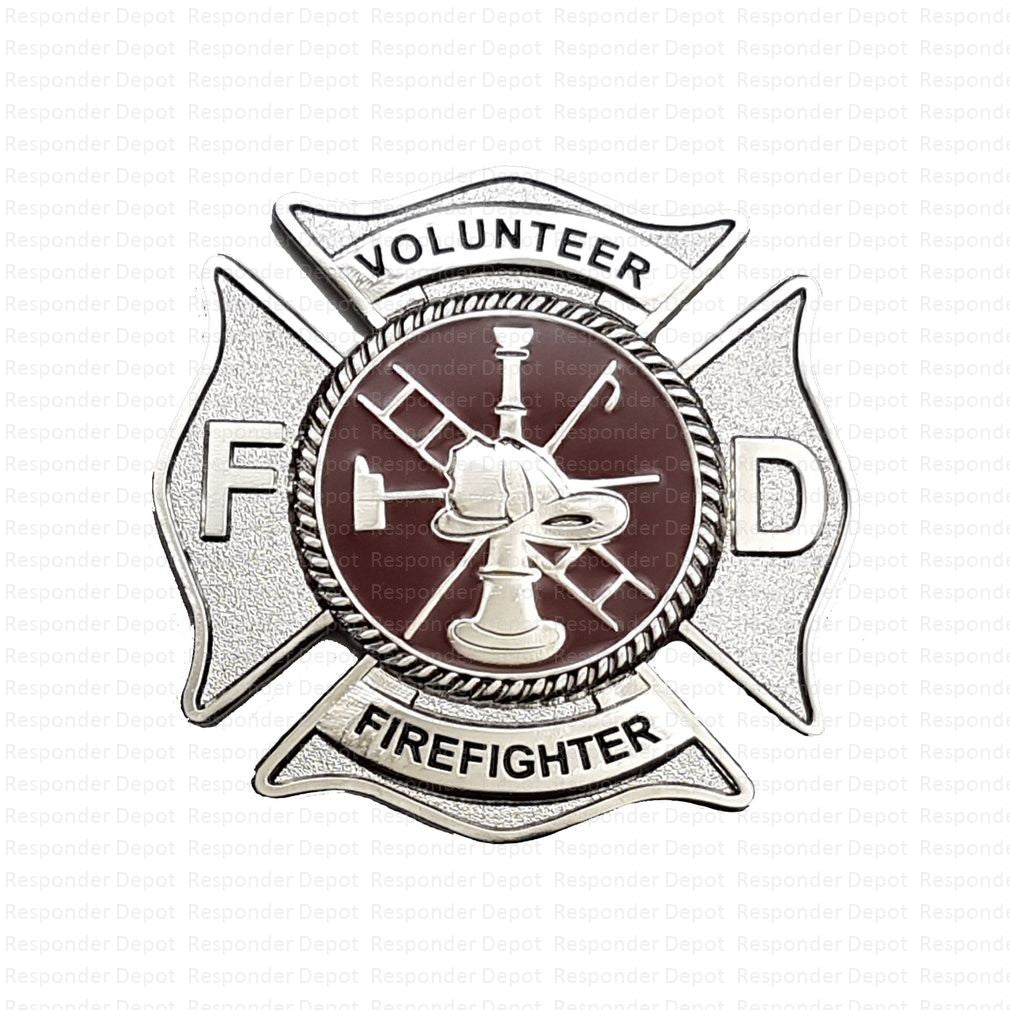 Volunteer Firefighter Badge - Silver