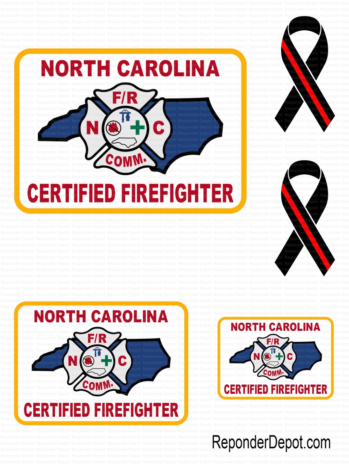 NC Certified Firefighter Decal Set