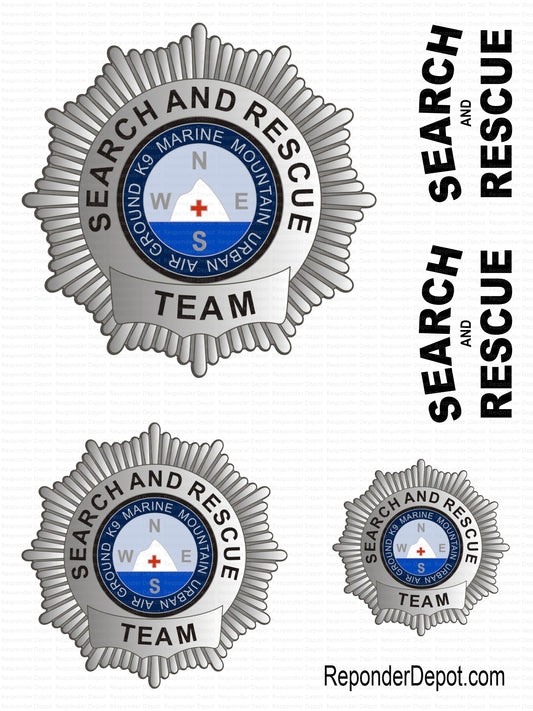 Search & Rescue Badge Decal Set